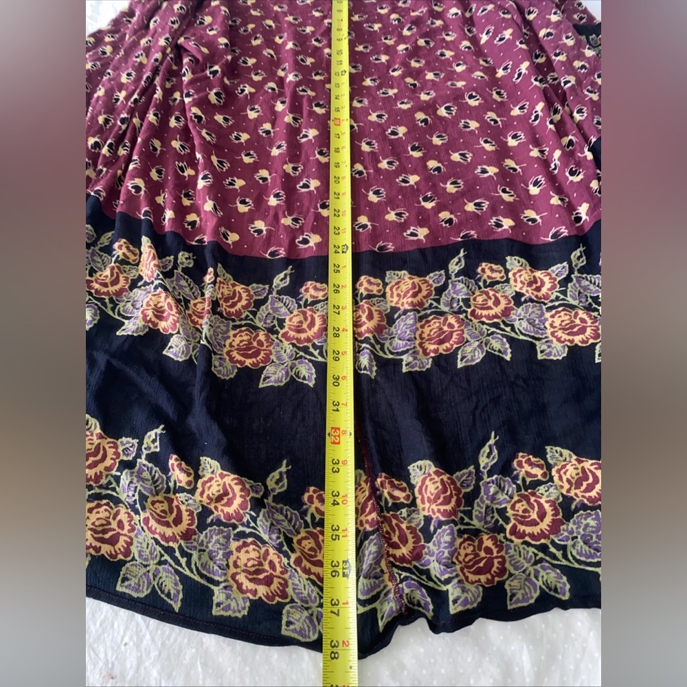 Women's Burgundy Floral Kimono Robe - Picture 6 of 10